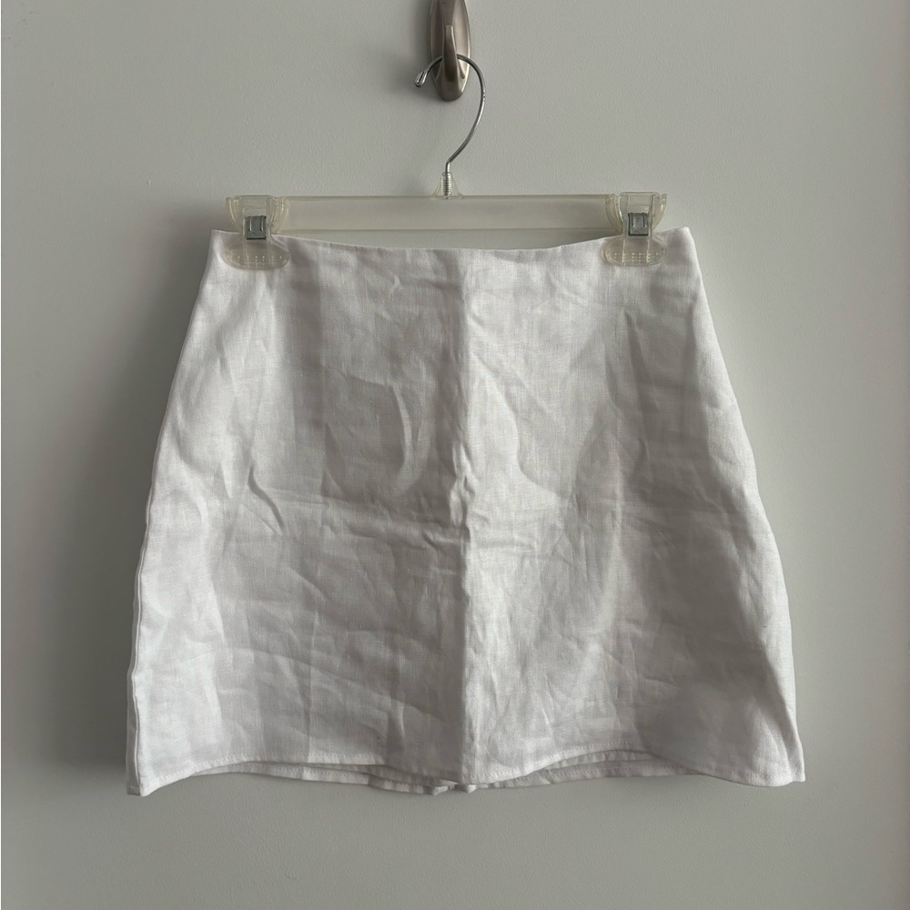 White Linen Reformation Skirt Size 2